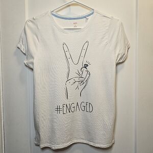 White #Engaged Bridal Graphic Tee